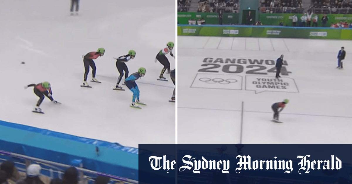 Video Sneaky speed skater wins with bold tactic