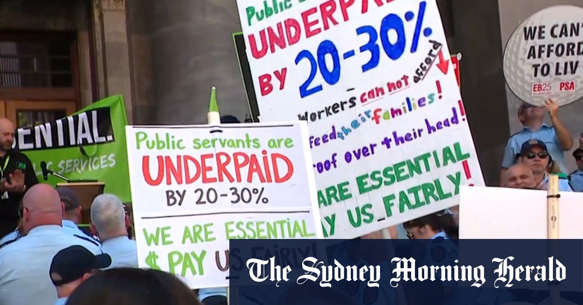 Thousands of workers protest outside SA parliament