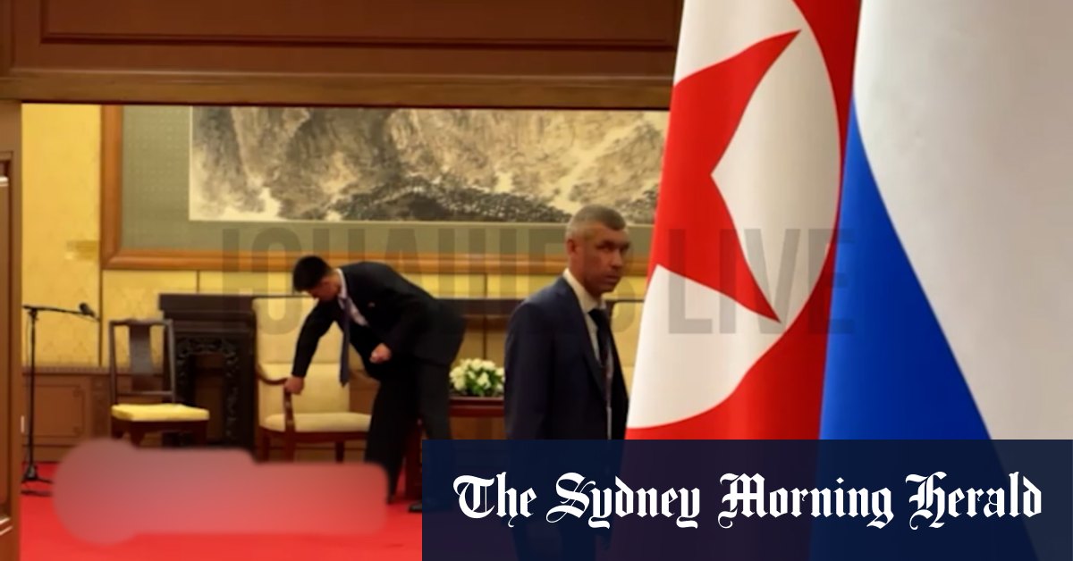North Korean staff wipe away traces of Kim Jong-un