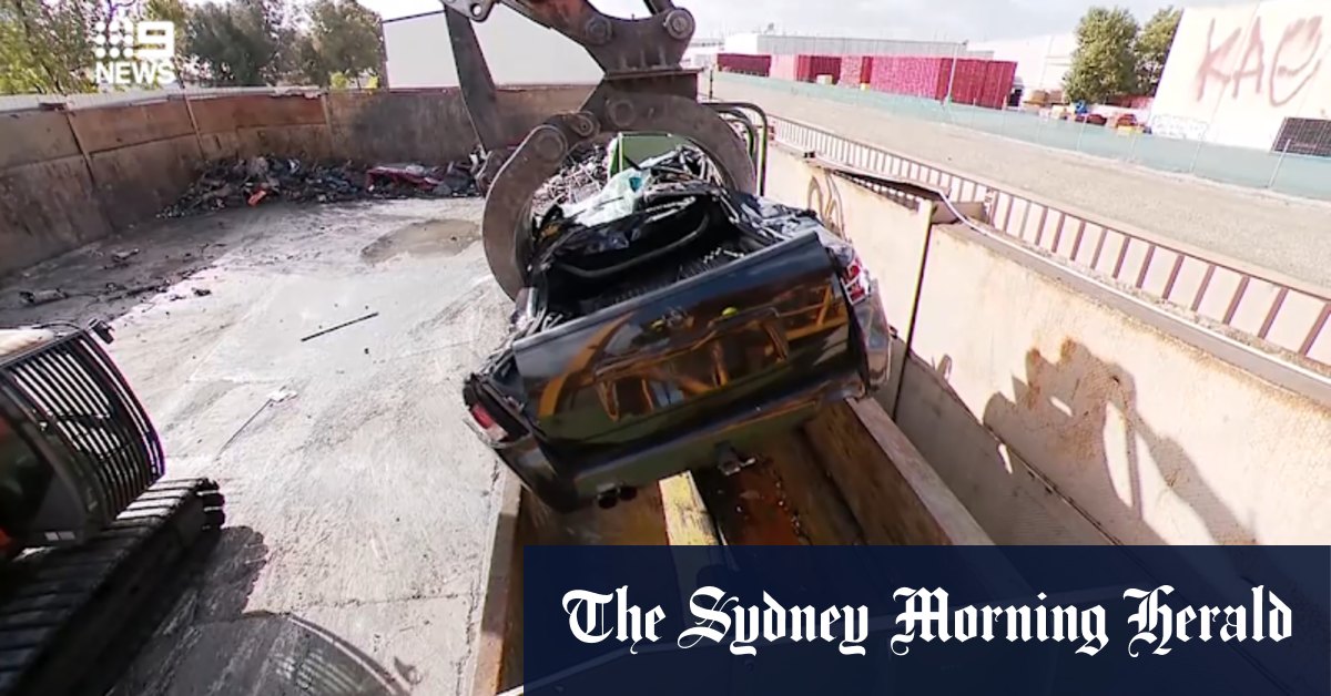 Video Jailed hoon's car crushed in South Australia