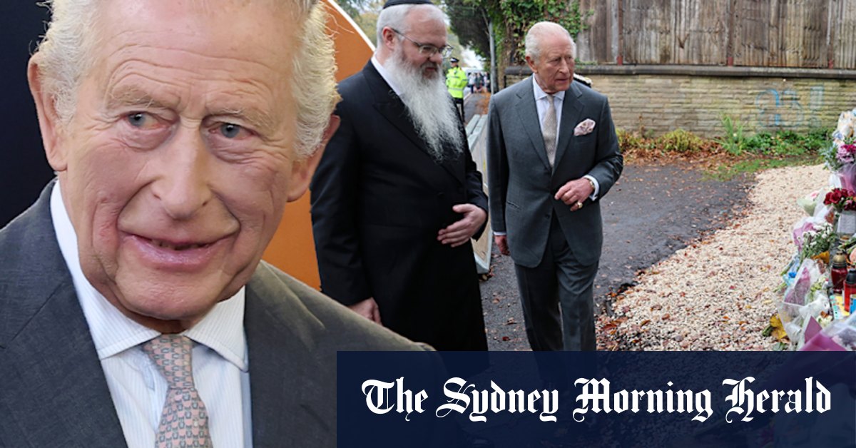 King Charles visits synagogue attack site