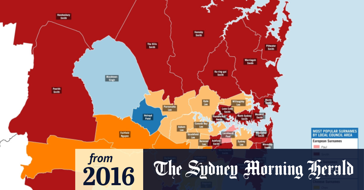 New data top surnames by Sydney
