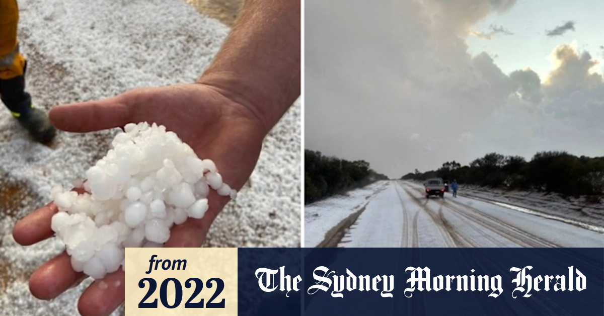 Video: Part of WA blanketed in white after freak hail storm