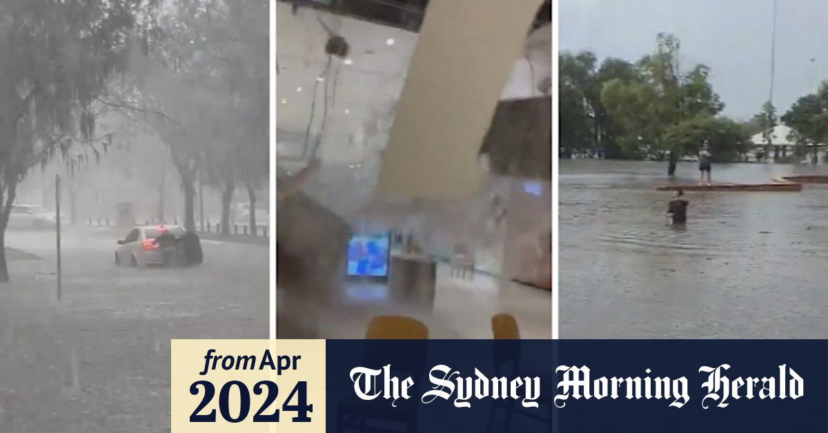 Video: Extreme downpour triggers flash flooding in Perth