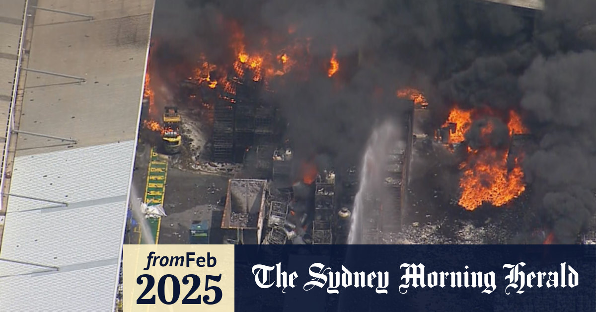 Video: Massive factory fire in Sydney's west