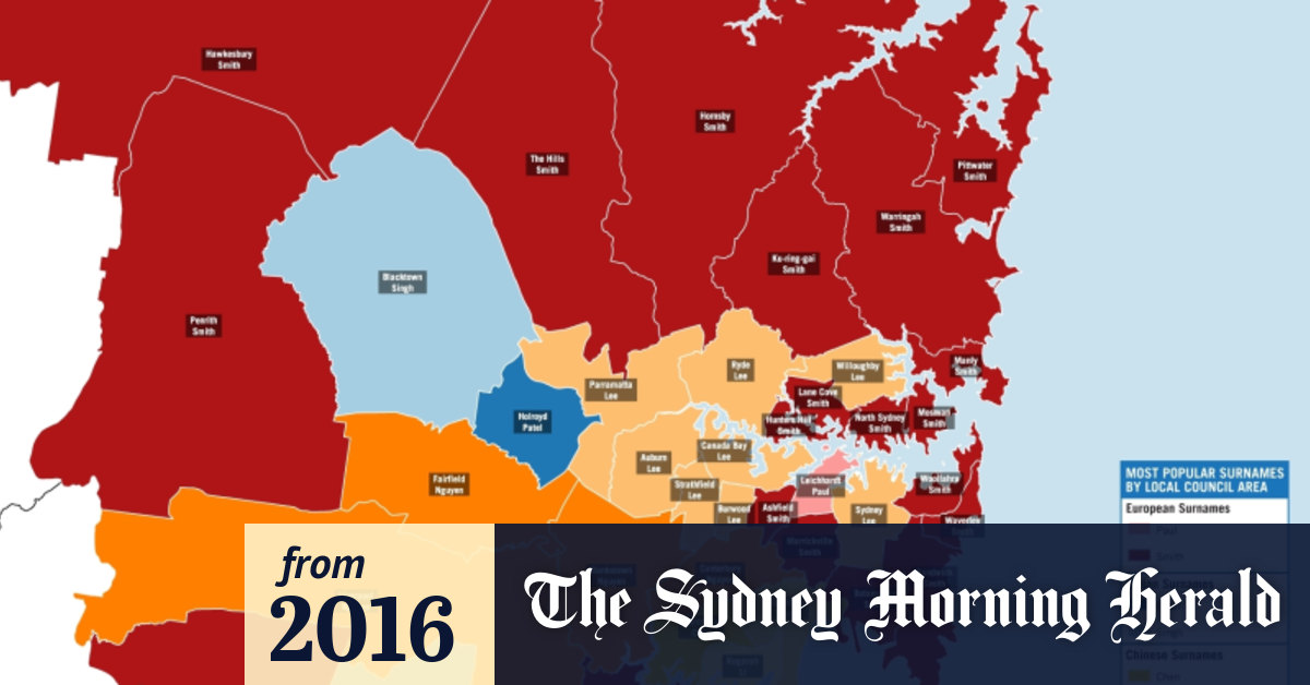 New Data Shows Top Surnames By Sydney Suburb