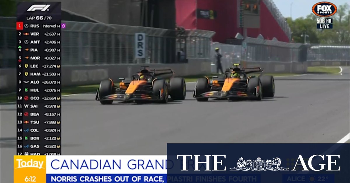 Piastri, Norris collide in Canada