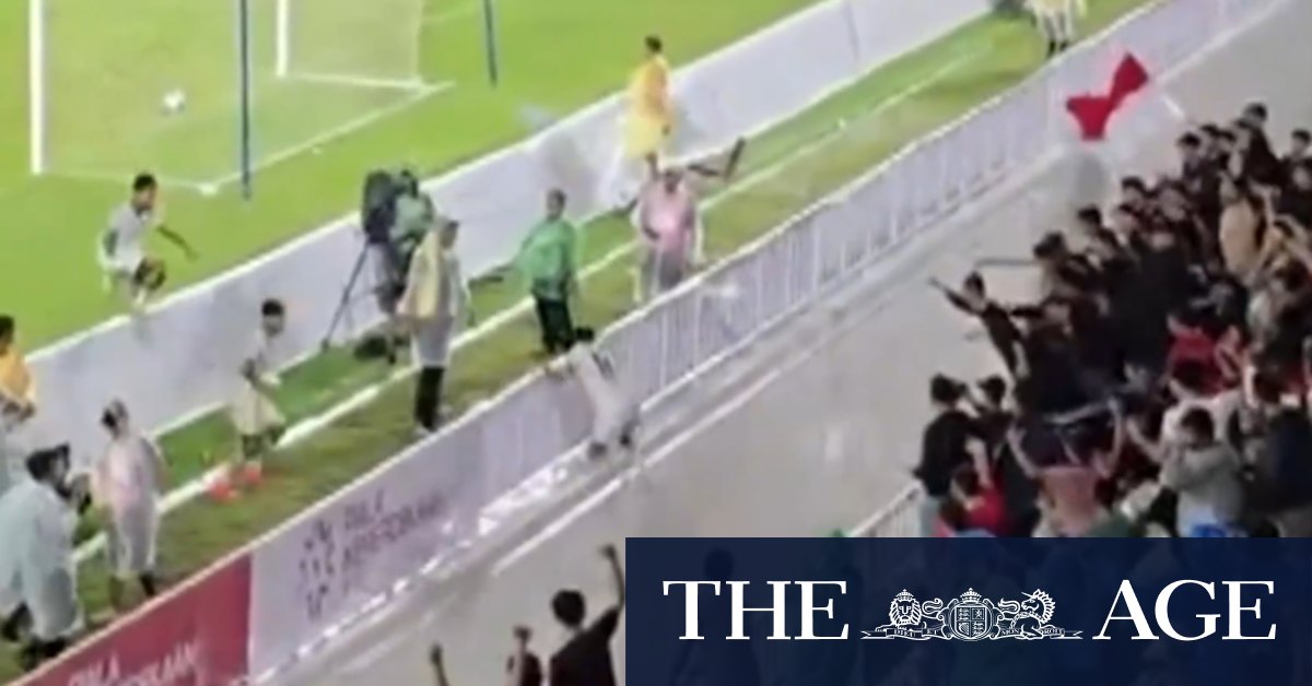 Indonesian footballer's celebration takes scary turn