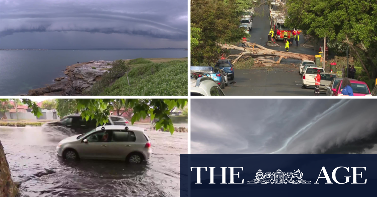 Video Power outages and hail as storm hammers Sydney