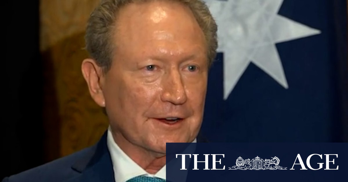 Video: Andrew 'Twiggy' Forrest talks AI, green metal and new jobs