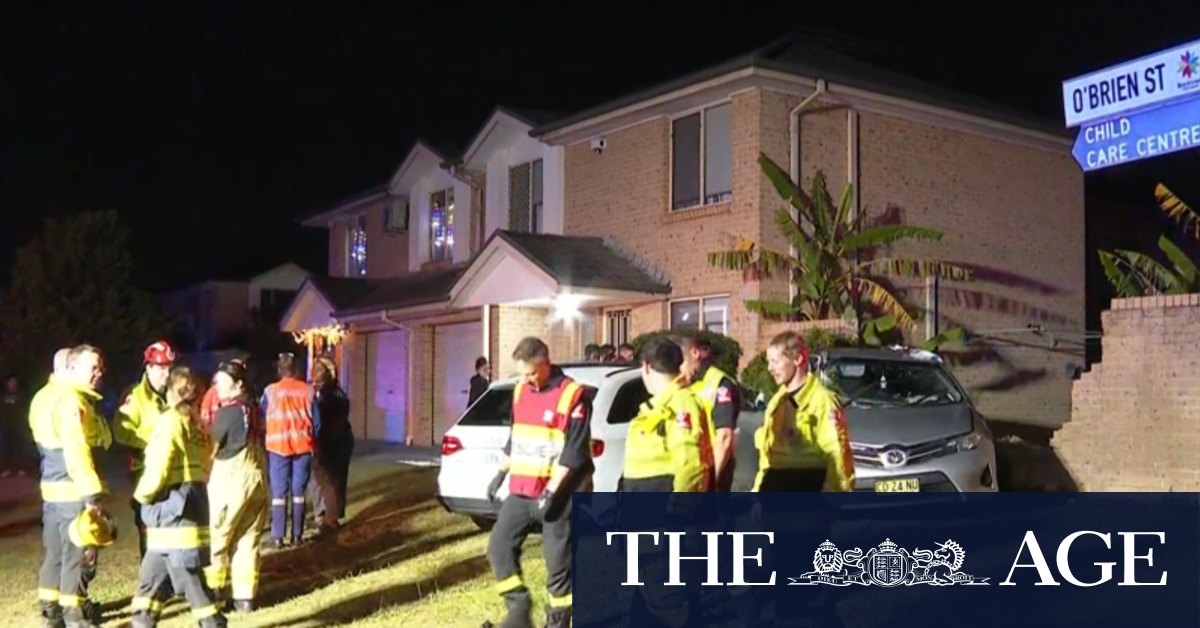 Video Man injured after two cars slam into brick fence in Sydney's west