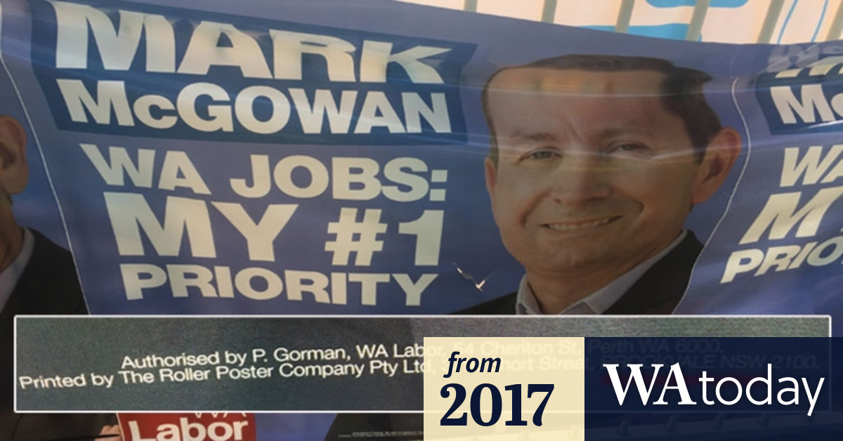 WA election: Pro-jobs Labor campaign gets posters printed in NSW