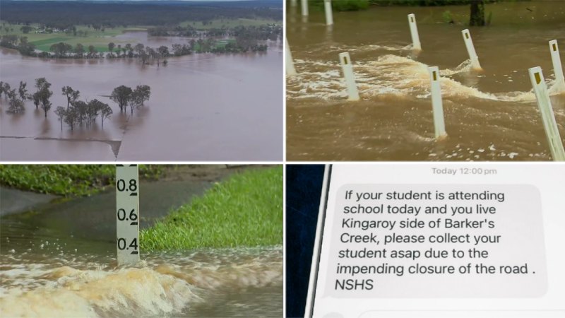 Floodwaters trap driver in Queensland