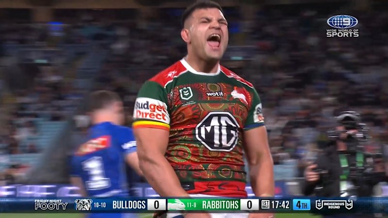 David Fifita scores after Cody Walker grubber to beat the Bulldogs
