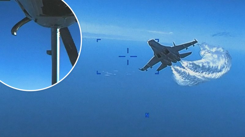 Dramatik görüntüler, Rus savaş uçağının Amerikan casus uçağını vurduğunu doğruladı
