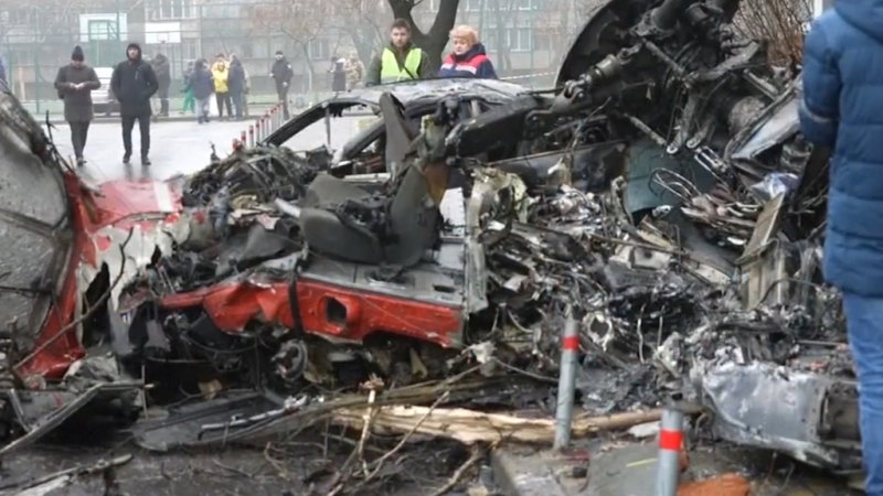 Kiev helikopter kazasında üst düzey Ukraynalı yetkililer ve düzinelerce kişi öldü
