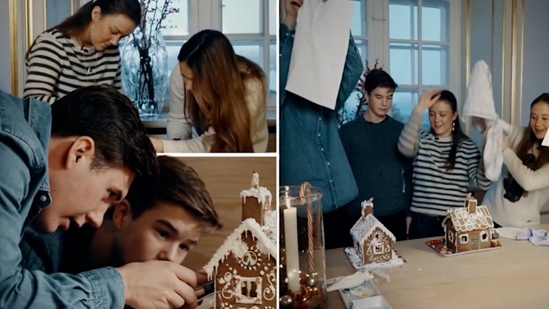 Queen Mary's children make gingerbread house