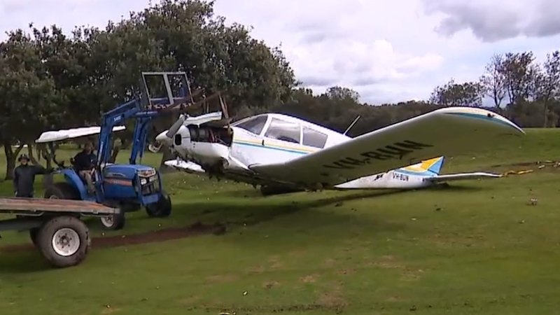 Inside cockpit before plane crash landed on golf course