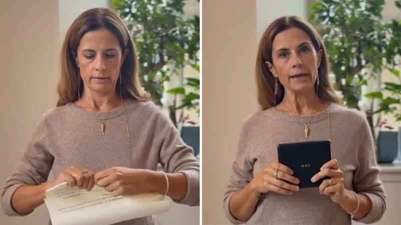 Video: Colin Firth's Ex-wife Tears Up Her MBE After Trump's UK Visit