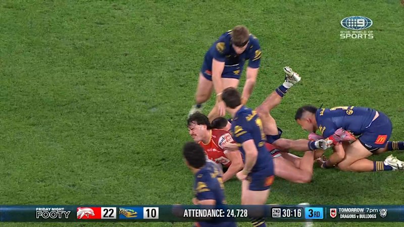 Herbie Farnworth screams in agony mid-tackle for Dolphins