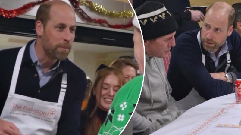 Prince William volunteers at charity for the homeless