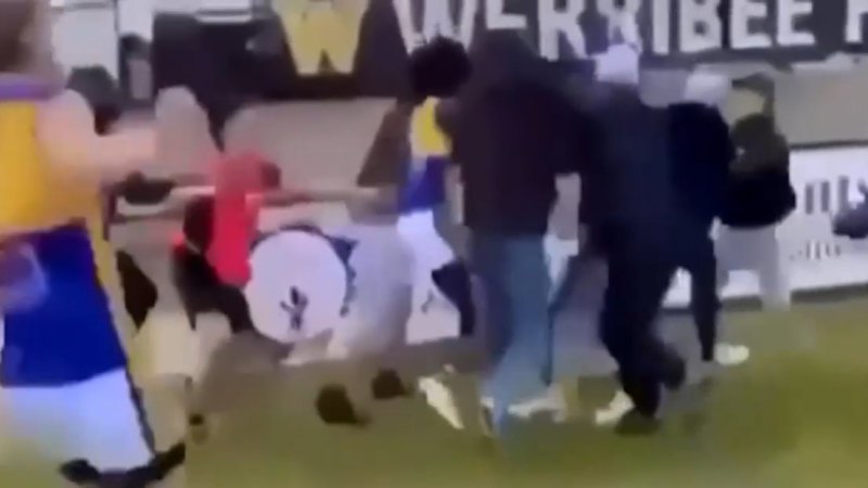 Video: Local Footy Match Erupts Into Brawl