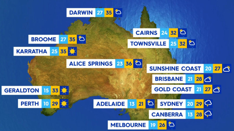 National weather forecast for Sunday November 17