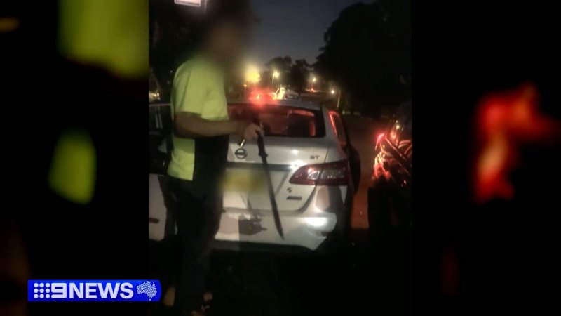 Innocent man hurt after teenage machete fight and multi-car crash