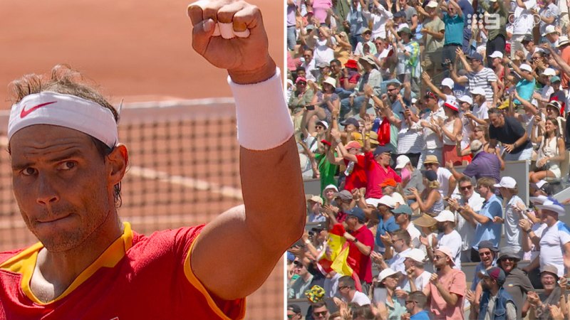 Crowd erupts as Nadal breaks back