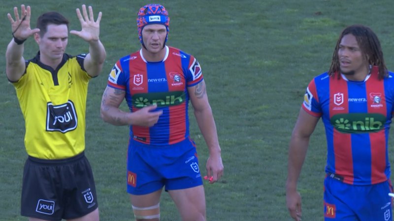Dom Young sent to sin bin for tackle on Tolu Koula