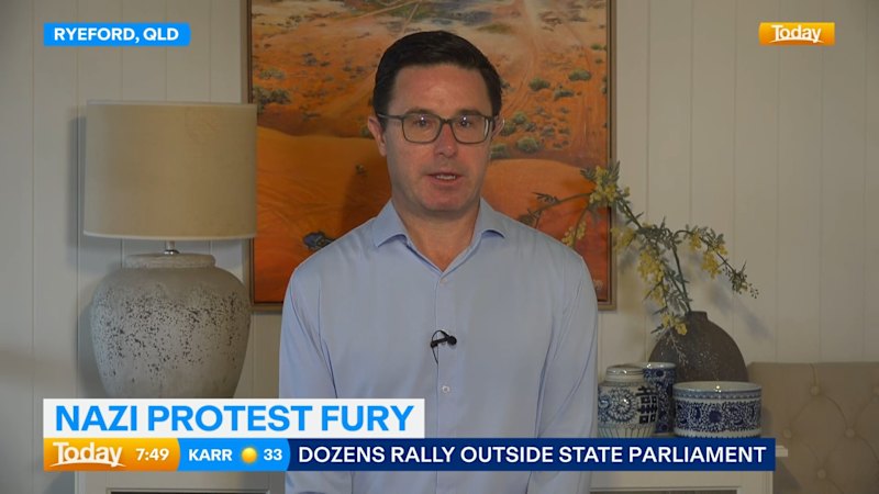 David Littleproud slams 'disgraceful' neo-Nazi protest