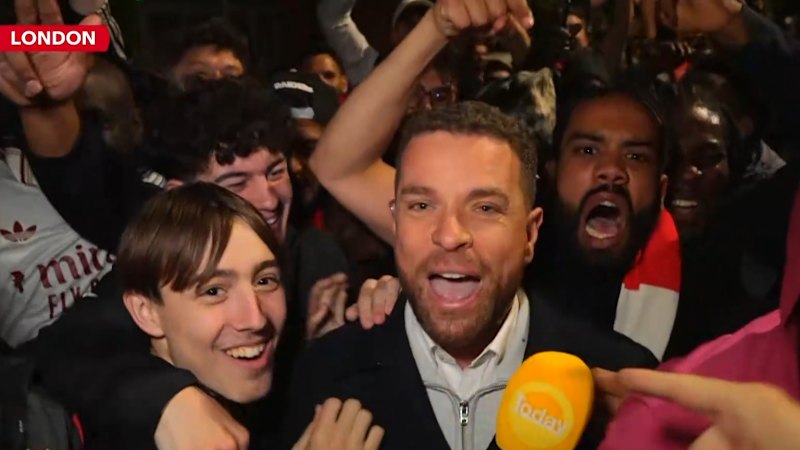 Arsenal fans celebrate drought-breaking title