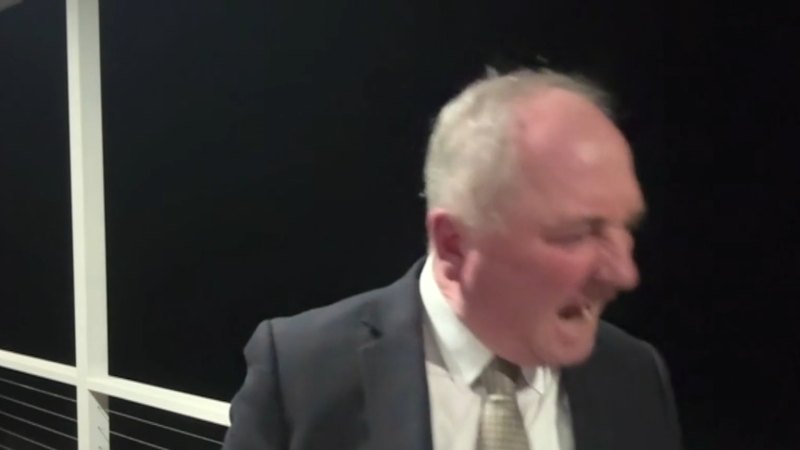 Barnaby Joyce yells at dog on live TV