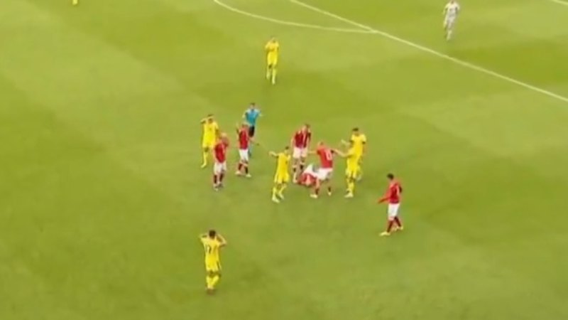 Eriksen collapses during Denmark match