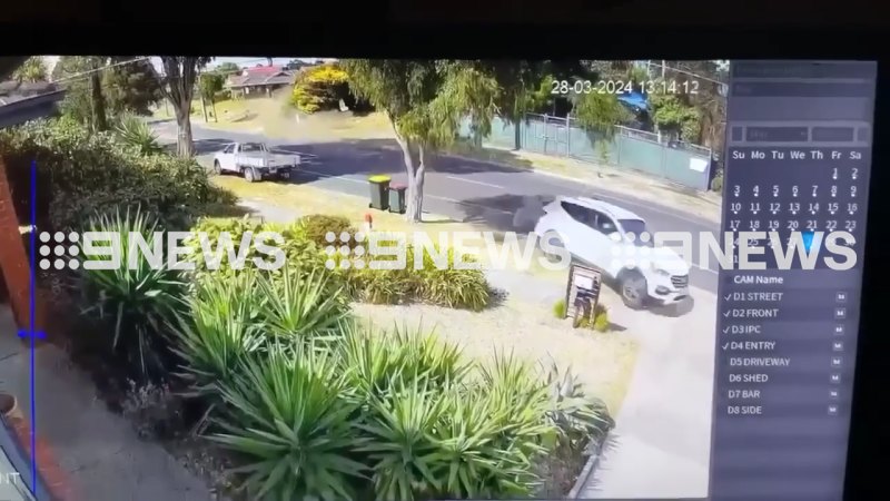 Video shows out-of-control car fly through air in Melbourne
