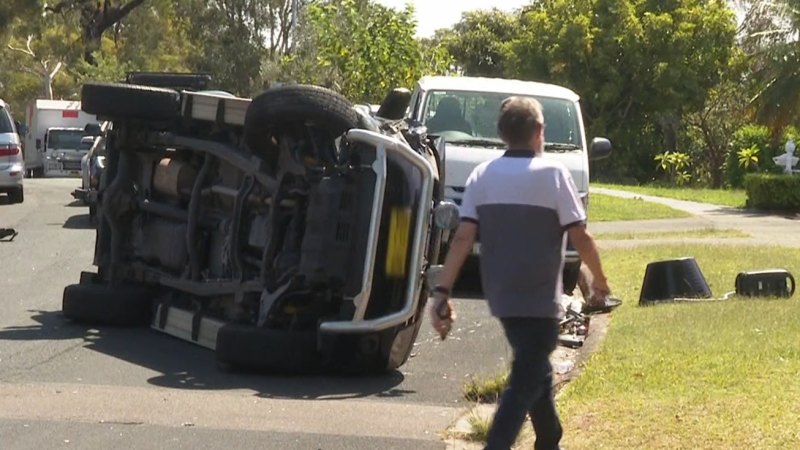 Manhunt for father who fled collision