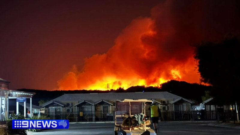 Bushfire comes close to caravan park near Perth