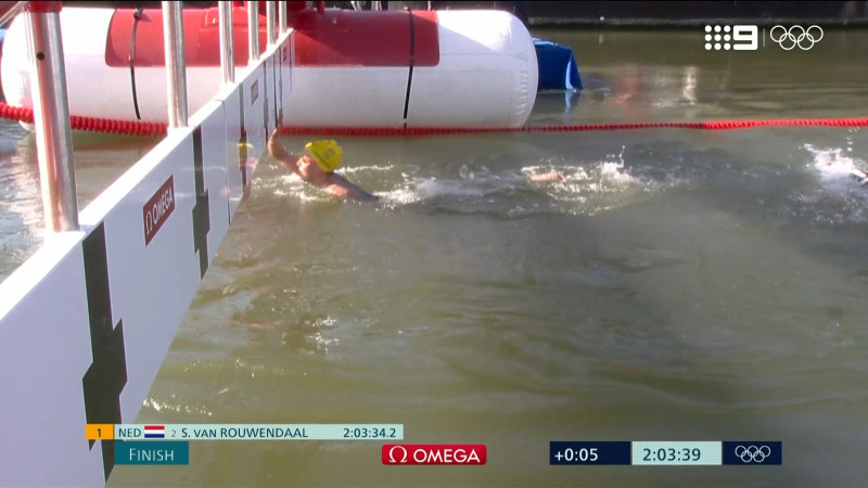 Aussie narrowly misses gold in marathon swim