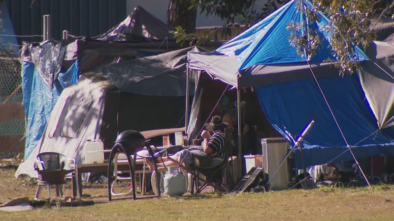 Homeless people say they’re being forced to move from a tent camp 