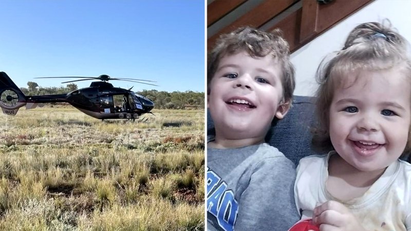 Footage shows moment family of four rescued from outback NSW