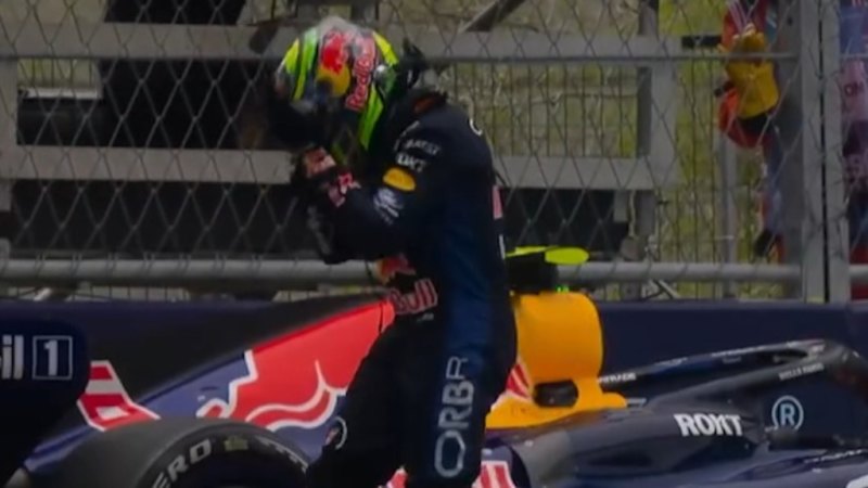 Red Bull driver can't contain frustration at crash