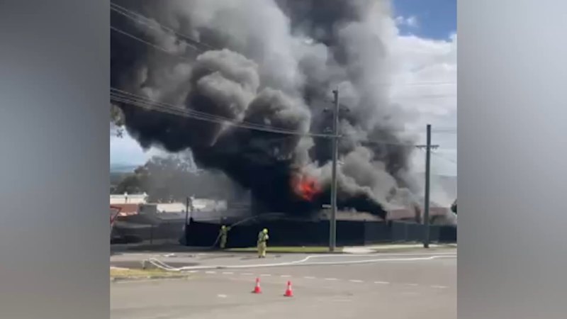 Large fire breaks out in Sydney’s north-west, sending smoke plumes into the air