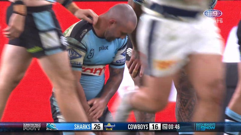 Braydon Trindall makes late tackle after shoulder injury