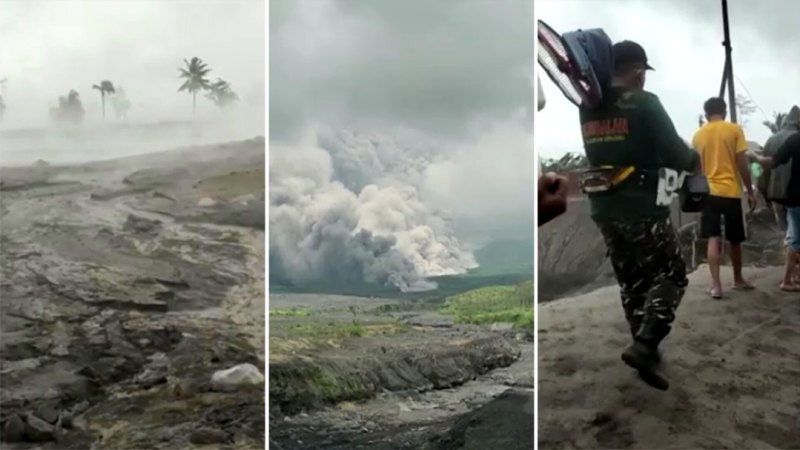 Endonezya'nın Semeru Dağı yanardağının patlamasının ardından tahliyeler