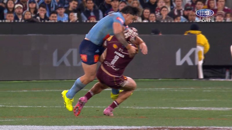 Kotoni Staggs Sin-Binned for High Shot on Kalyn Ponga