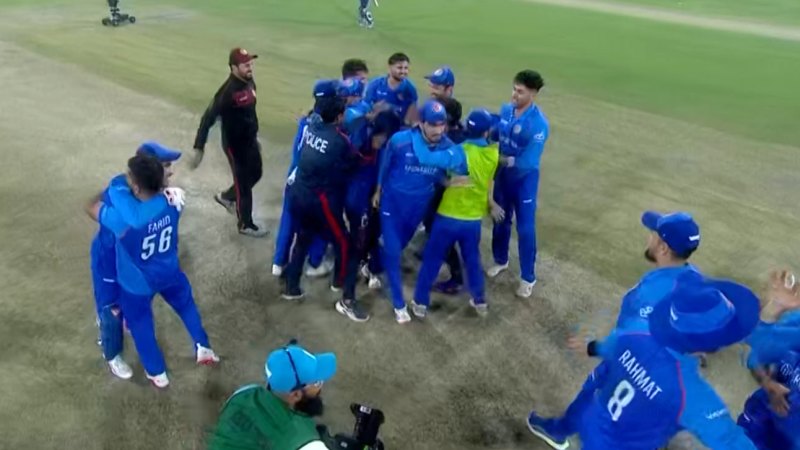 Wild scenes as Afganistan eliminate England