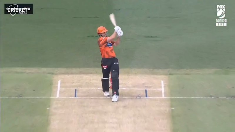 Marsh smacks first ball over the rope
