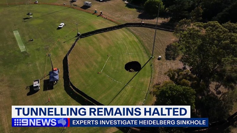 Tunnelling remains halted after sinkhole on Melbourne oval
