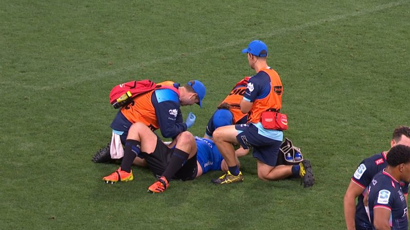 Ryan Coxon stretchered off after ugly tackle