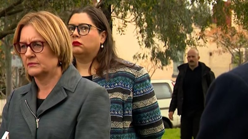 Neo-Nazi Thomas Sewell interrupts premier's press conference.